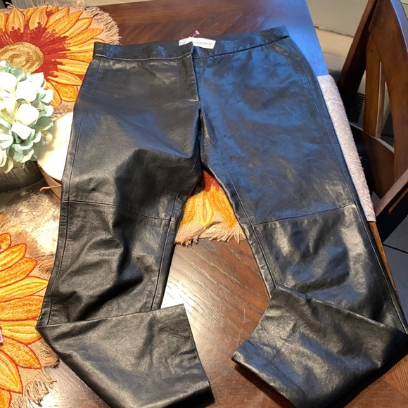 Beautiful Lamb Skin Leather crop pants size 4 NWT - Picture 3 of 13